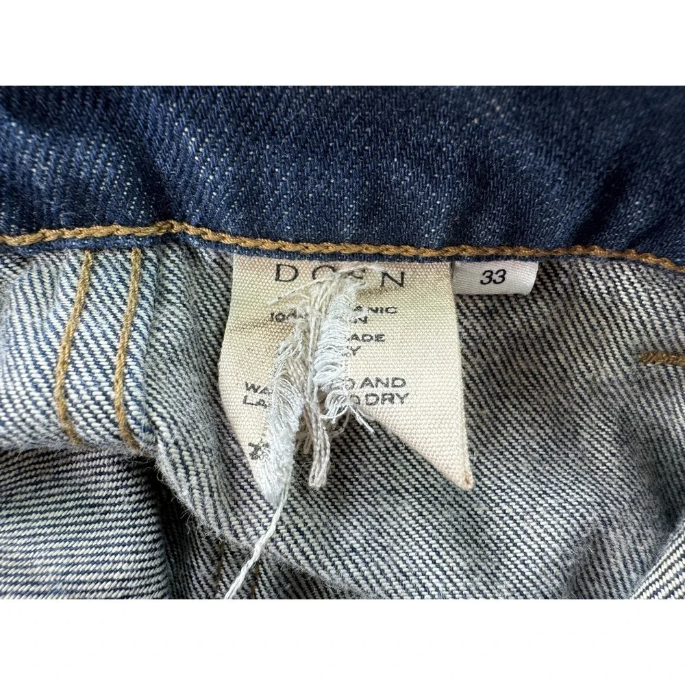 Doen Newport Jeans Womens 33 Blue Rinse Wash High Rise‎ Wide Leg Cotton